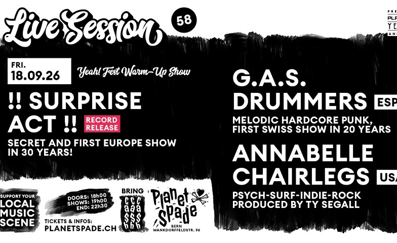 YEAH!FEST WARM-UP: G.A.S DRUMMERS, ANNABELLE CHAIRLEGS...
