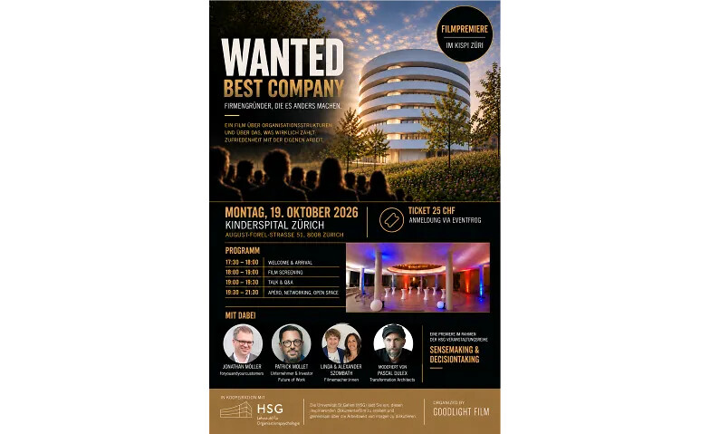 Filmpremiere “Wanted Best Company”, Talk & Networking-Apéro