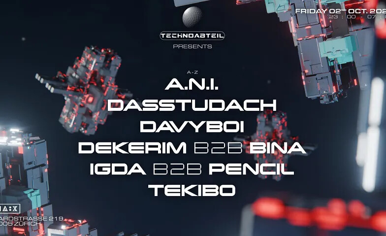 Technoabteil w/ A.N.I., Dasstudach, Igda & more