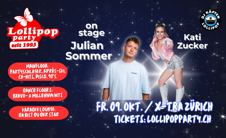 Lollipop Party mit 3 Floors, Julian Sommer & Kati Zucker