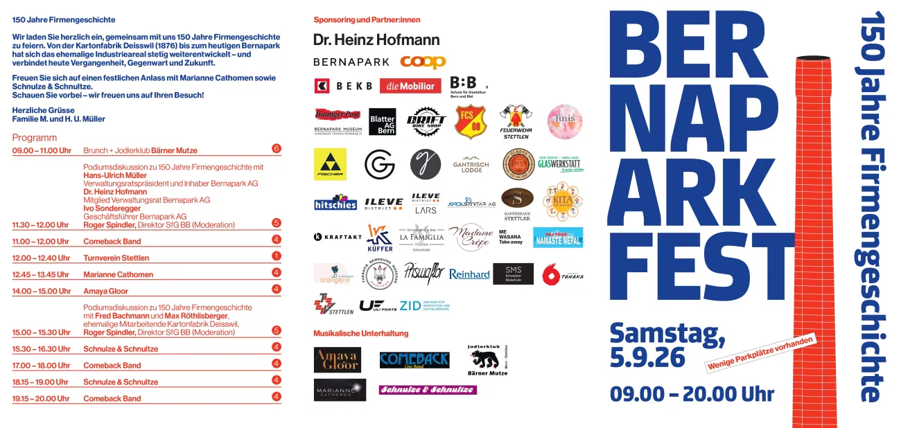 Bernaparkfest 2026 - 150 Jahre Firmengeschichte