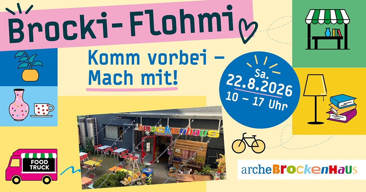 Flohmi, Food & gute Vibes im Innenhof vom Arche Brockenhaus