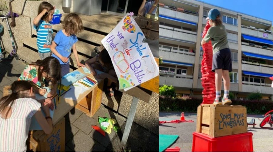 Spielplatz vor der Bibliothek