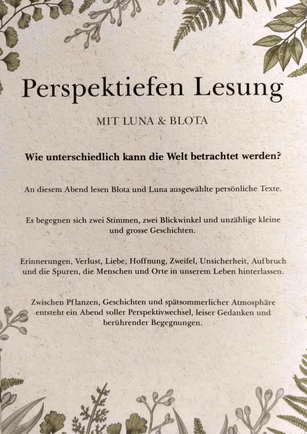 Perspektiefen Lesung