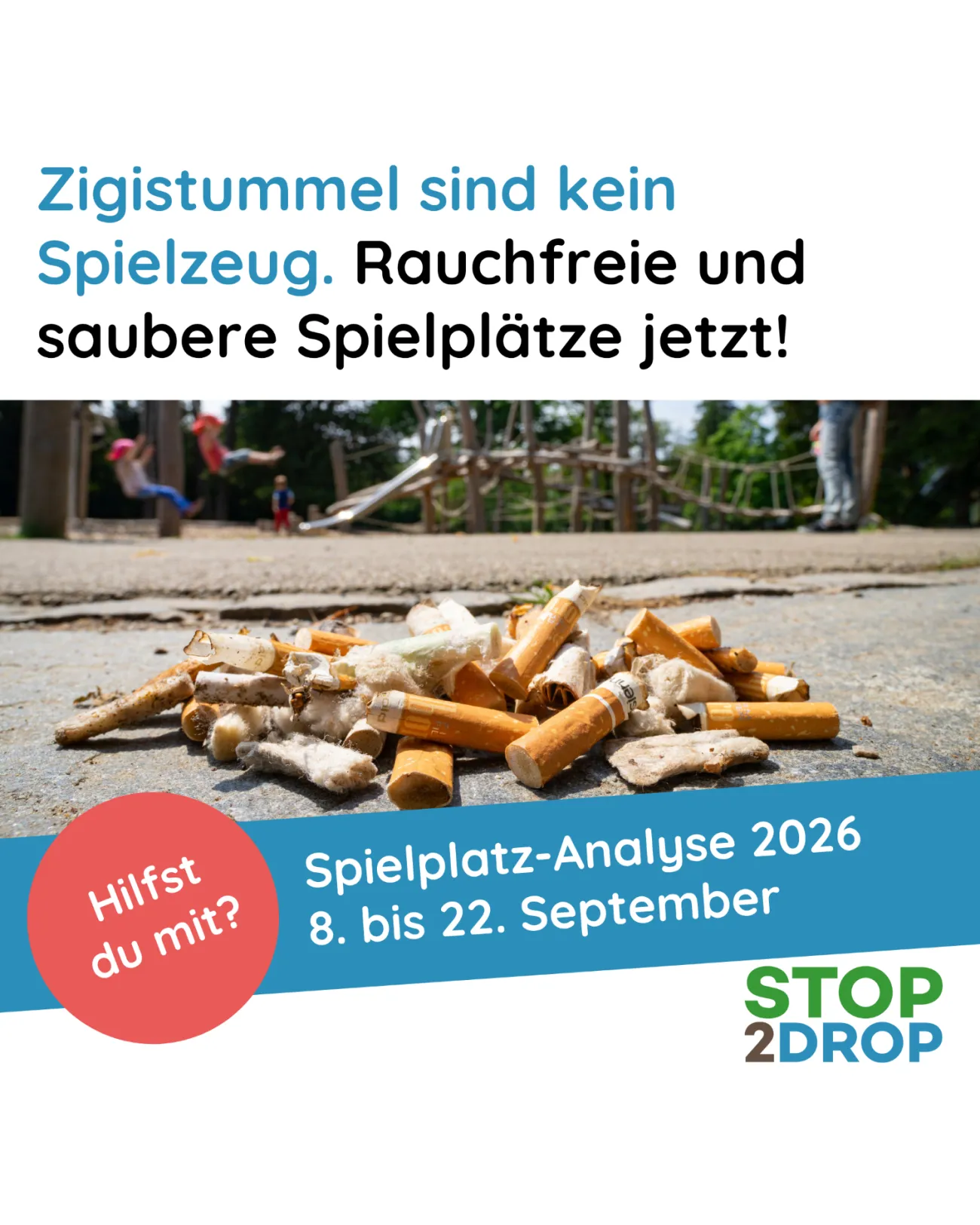 Zigarettenstummel auf Kinderspielplätzen