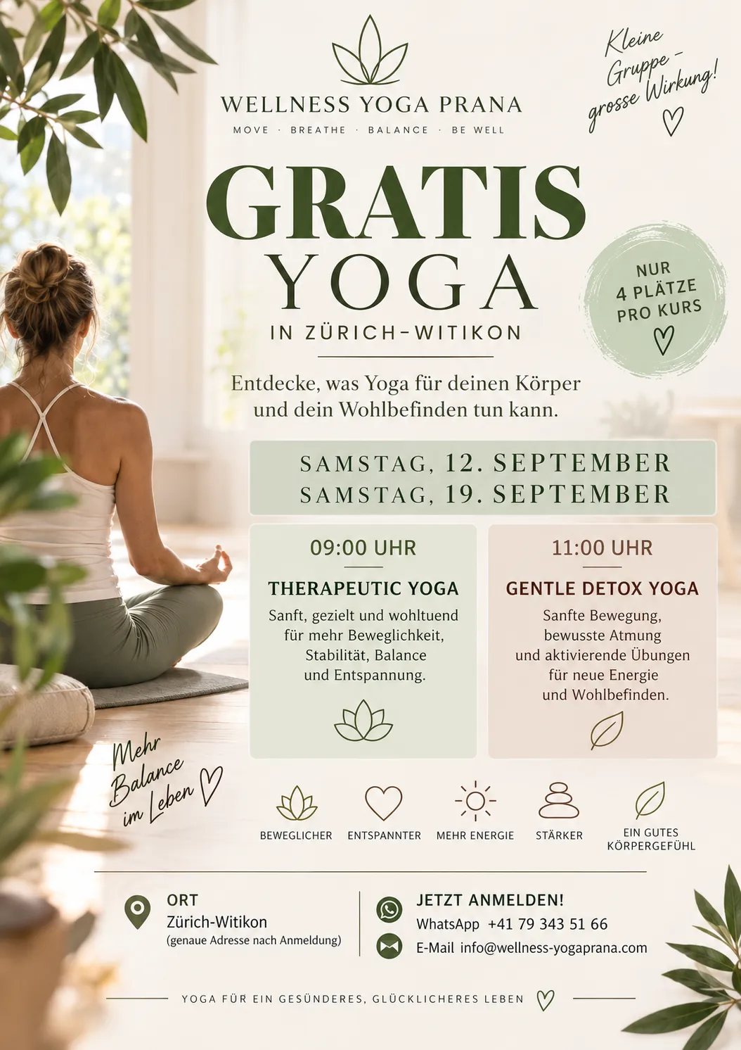 GRATIS Yoga · Atmung · Meditation & Klang in Zürich-Witikon